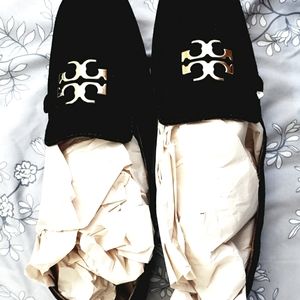 Tory Burch black Suede Leather Loafers